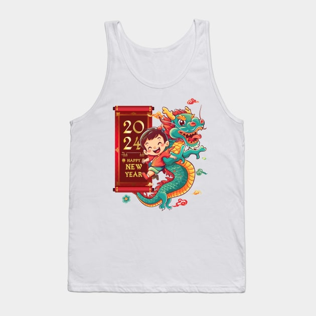 Chinese New Year Dragon Dance: Happy New Year 2024! Tank Top by YUED